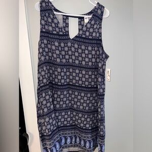 Navy patterned casual dress
